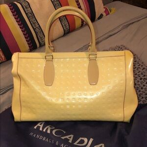 Arcadia Large Satchel Bag Genuine Leather - Made in Italy